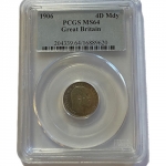 1906 Great Britain Four Pence - KM798 - MS64
