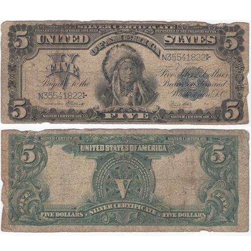 10pcs/Lot Colored The United States Banknote 1899 USD 5 Dollars