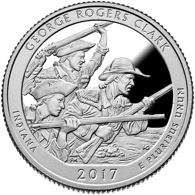 2017 S George Rogers Clark National Park Quarter Dollar 
