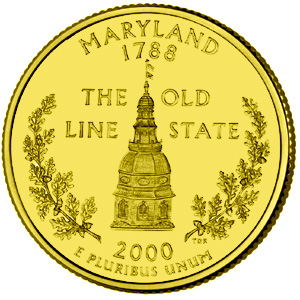 2000 P Maryland Statehood Quarter Dollar Coin 